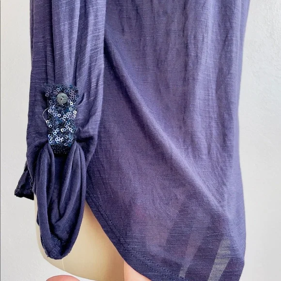 Anthropologie TINY “Vaha” Purple Burnout Velvet Leopard Pattern Blouse + Sequins - Picture 10 of 13